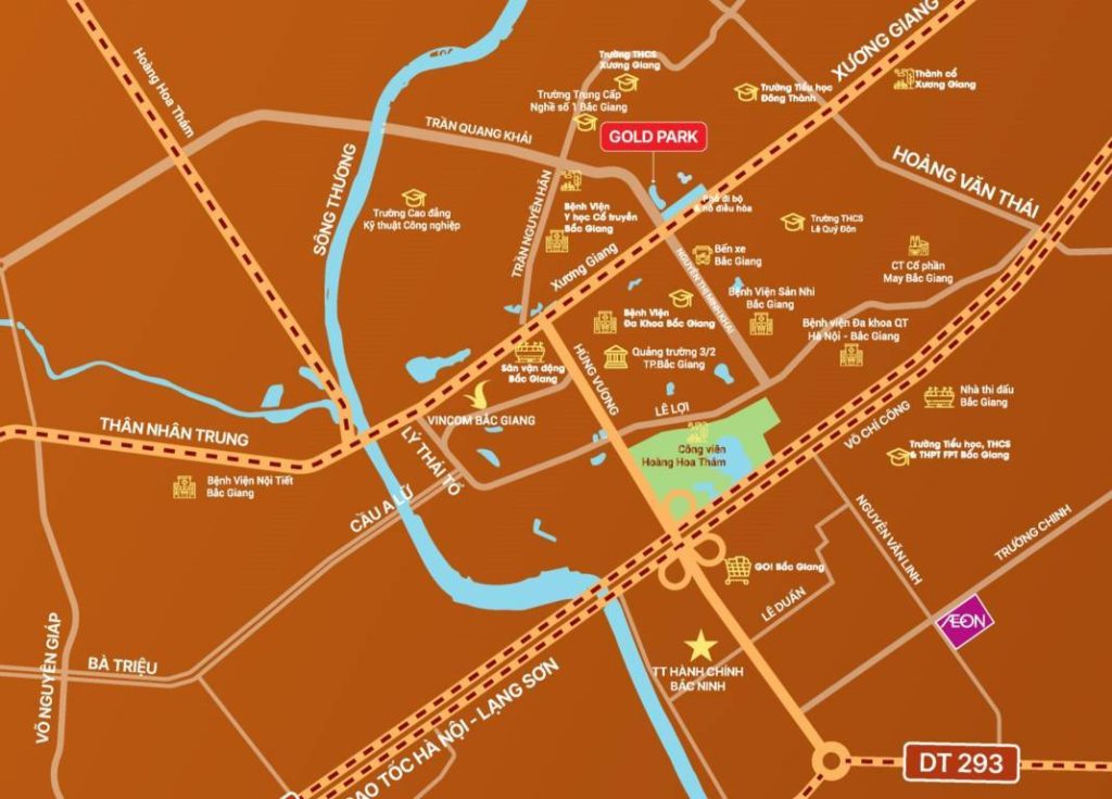 Vị trí Gold Park Bắc Giang